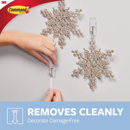 Command Medium Clear Wire Toggle Hooks for Cubicle Organization, Damage-Free Clear Hooks for Office Accessories