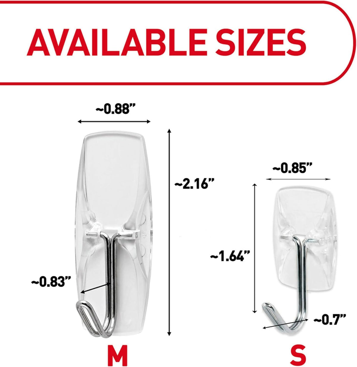 Command Medium Clear Wire Toggle Hooks for Cubicle Organization, Damage-Free Clear Hooks for Office Accessories