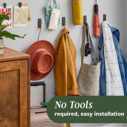 Command Medium Wire Hook Sleek Hooks for Intentional Living Spaces, Removable Wall Storage in Dusty Rose