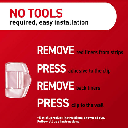 Command Outdoor Light Clips Housewarming Gift for New Homeowners, Damage-Free Exterior Clips, Clear