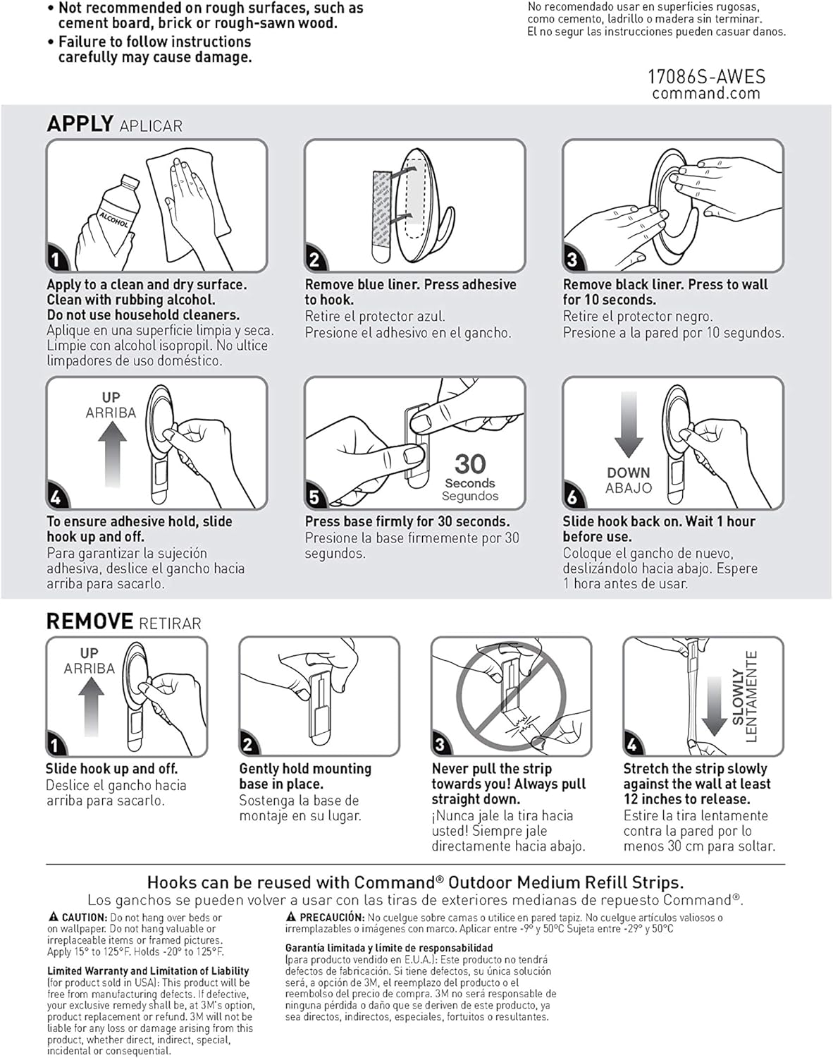 Command Outdoor Terrace Hooks – Entryway Decor Hook for Hanging Wreaths and Lanterns, Damage-Free Style
