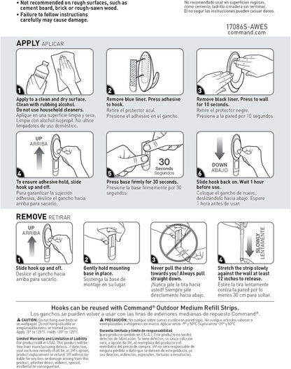 Command Outdoor Terrace Hooks – Entryway Decor Hook for Hanging Wreaths and Lanterns, Damage-Free Style