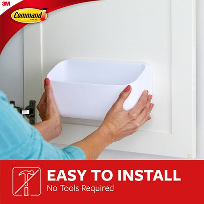 Command Plastic Wall Caddy for Pantry Aesthetic, Adhesive Storage Basket for Sponges and Seasonings