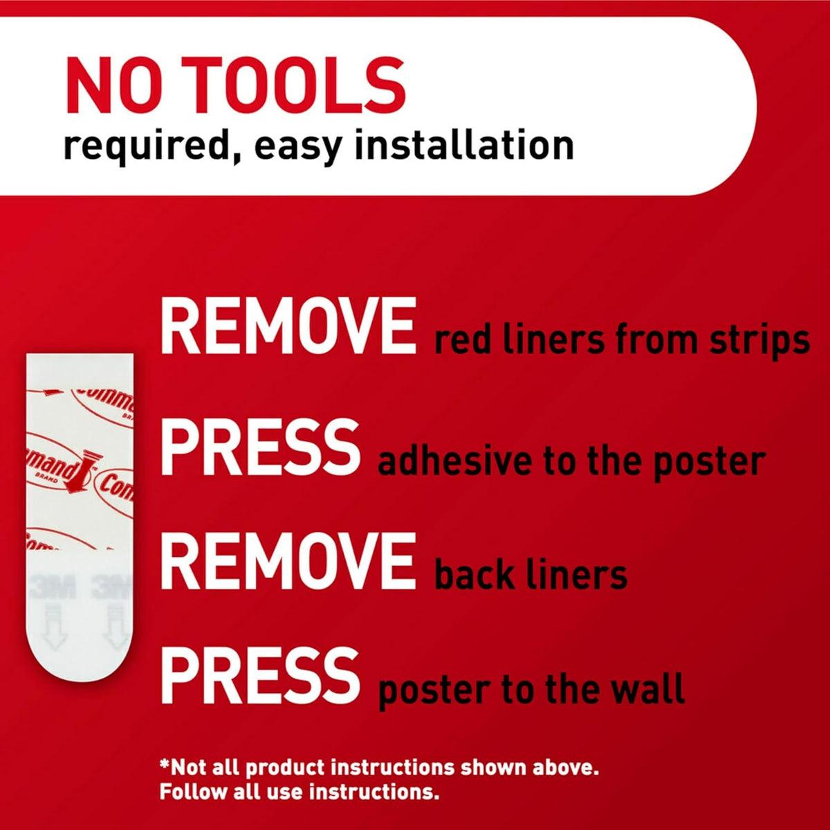 Command Poster Strips 256 Pack – Cozy Apartment Wall Decor Solution, No-Residue Poster Hangers
