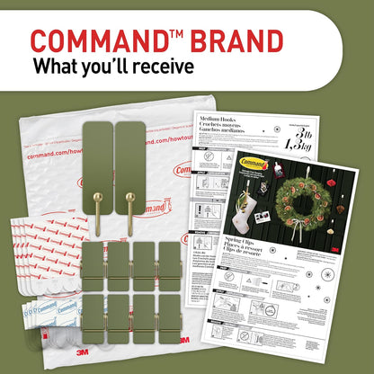Command Wire Hooks and Spring Clips in Sage, Intentional Holiday Hooks for a Less Is More Seasonal Display