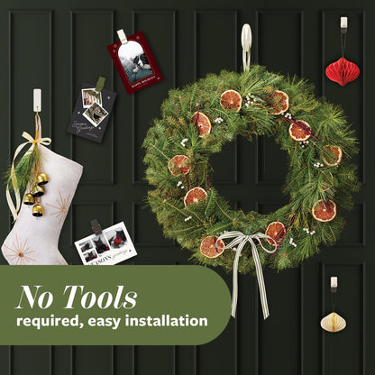 Command Wire Hooks and Spring Clips in Sage, Intentional Holiday Hooks for a Less Is More Seasonal Display