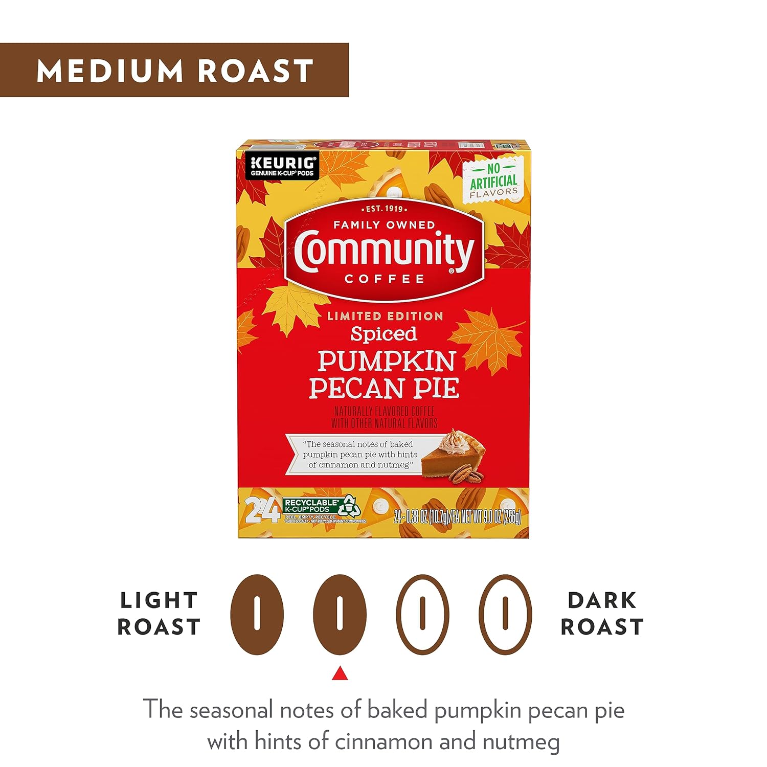 Community Coffee Spiced Pumpkin Pecan Pie Flavored Pods – Early Morning Desk Brew for Working From Home, Keurig Compatible 10 ct