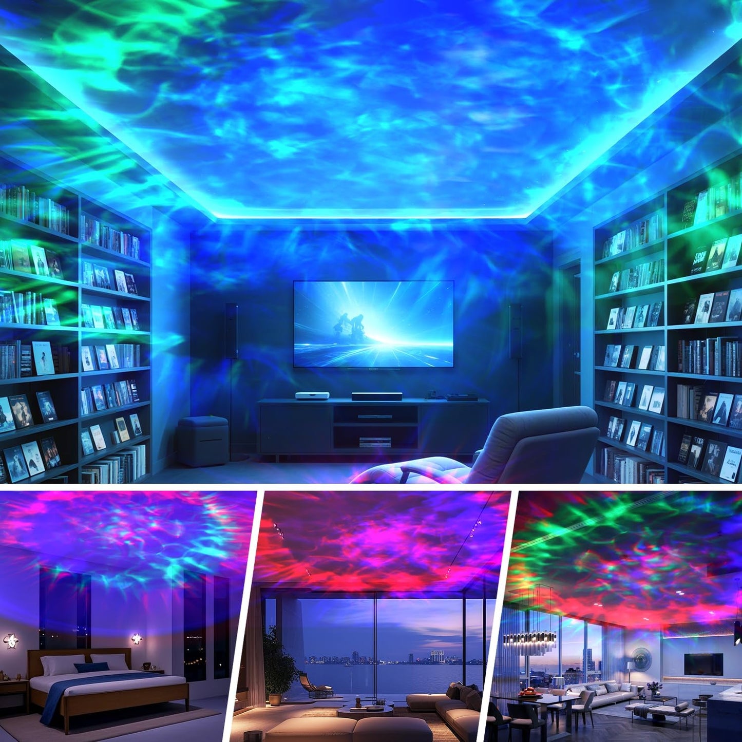 Compact Galaxy Projector – 5x5 Inch Star Night Light for Clutter-Free Nightstand and Intentional Bedroom Setup