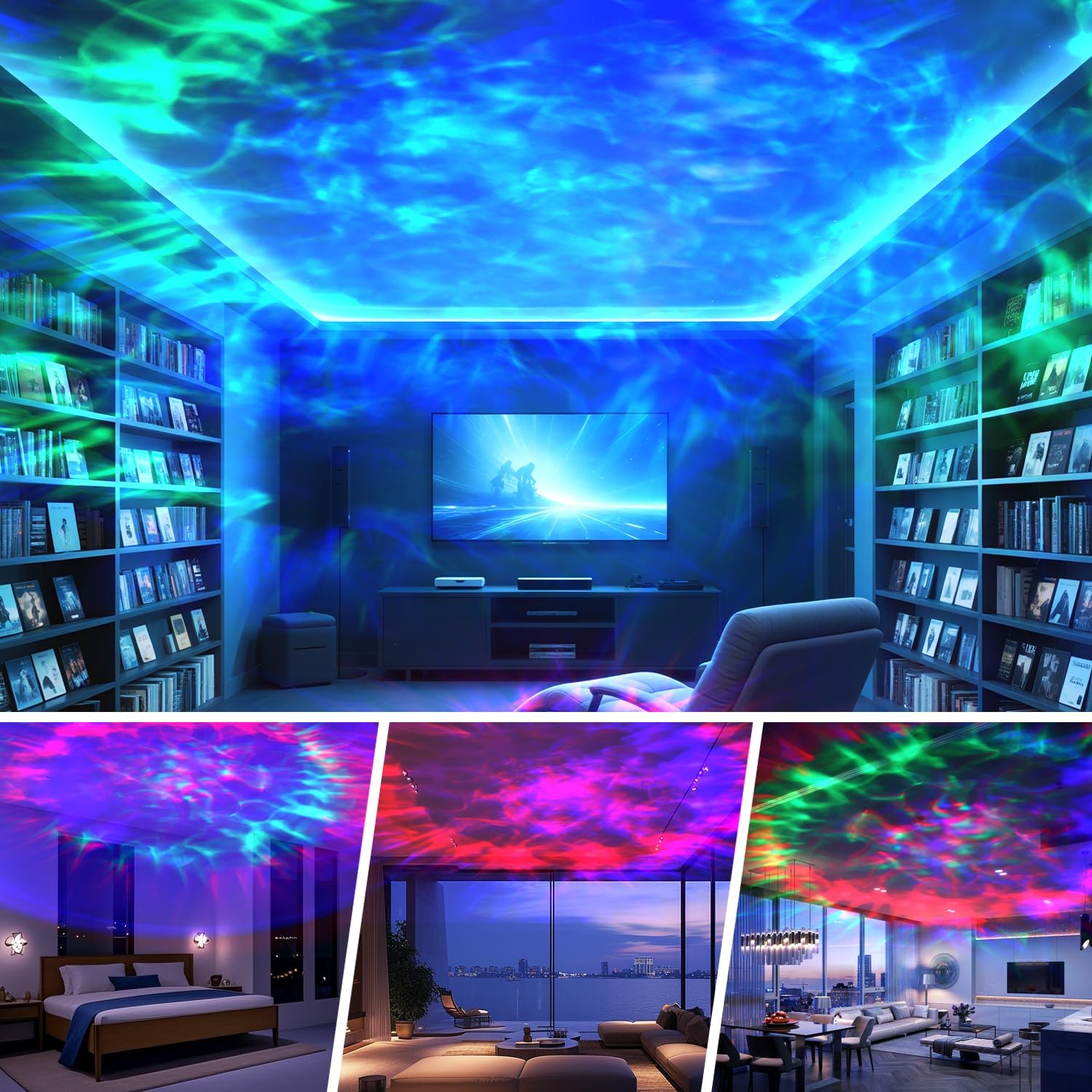 Compact Galaxy Projector – 5x5 Inch Star Night Light for Clutter-Free Nightstand and Intentional Bedroom Setup