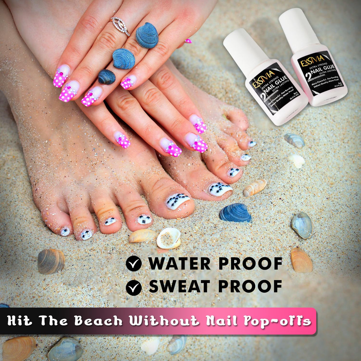 compatible with press-on nails, acrylic tips, nail repair, and rhinestones without primer or dehydrator