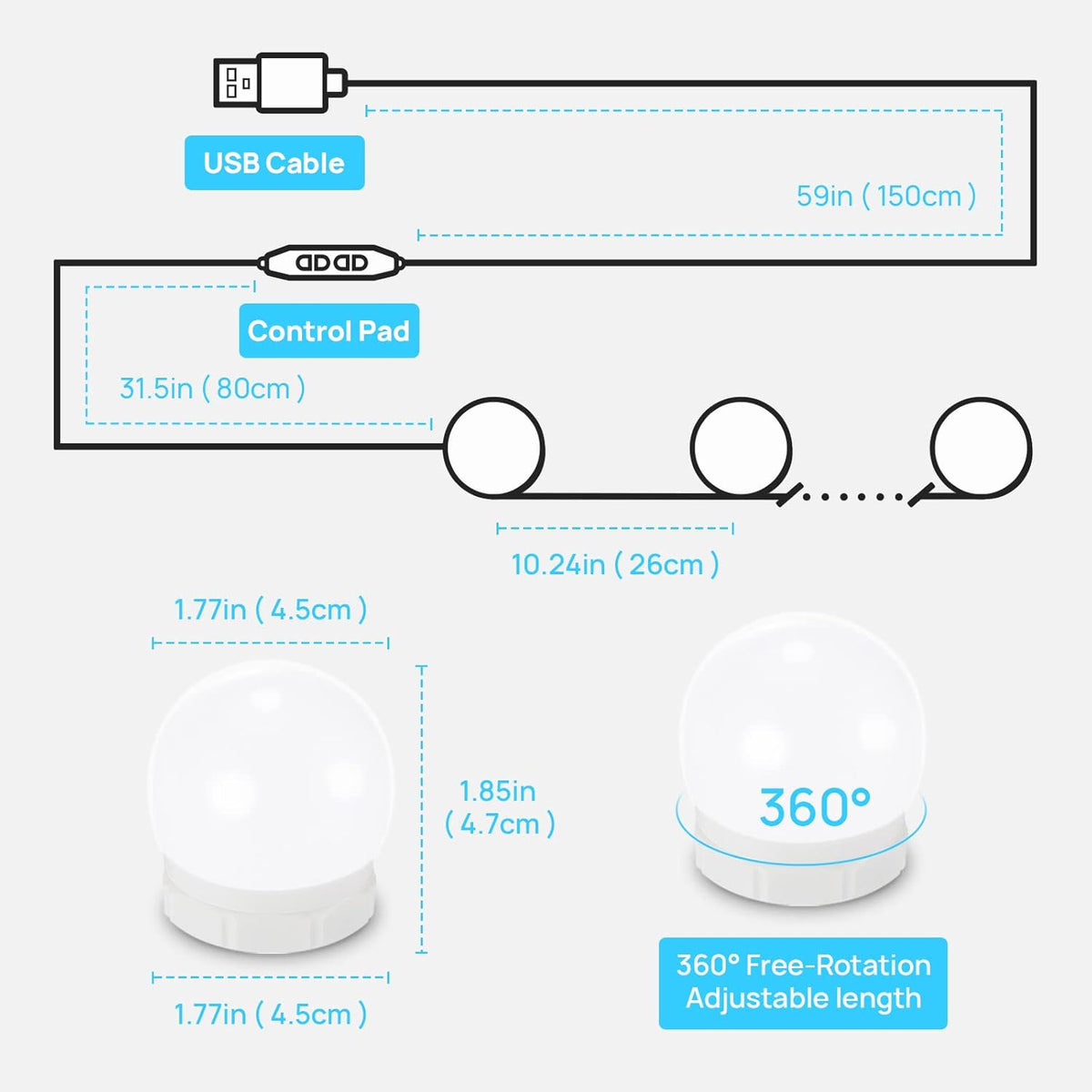 Consciot Hollywood Vanity Bulbs – Dressing Room Ambiance Upgrade with Dimmable Warm to Daylight