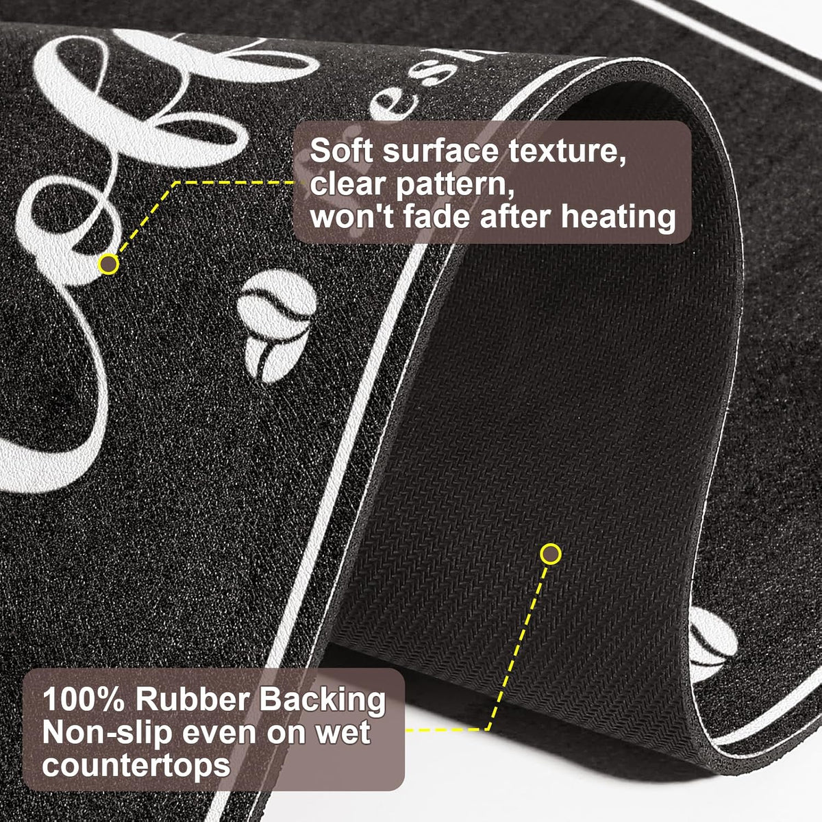 CooRug Coffee Bar Mat – Heat-Resistant Counter Protector for Family Kitchens, No Open Flame