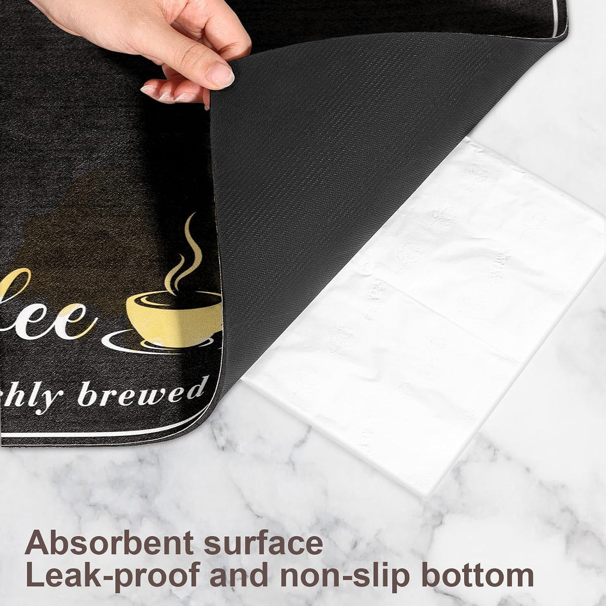 CooRug Coffee Bar Mat – Heat-Resistant Counter Protector for Family Kitchens, No Open Flame