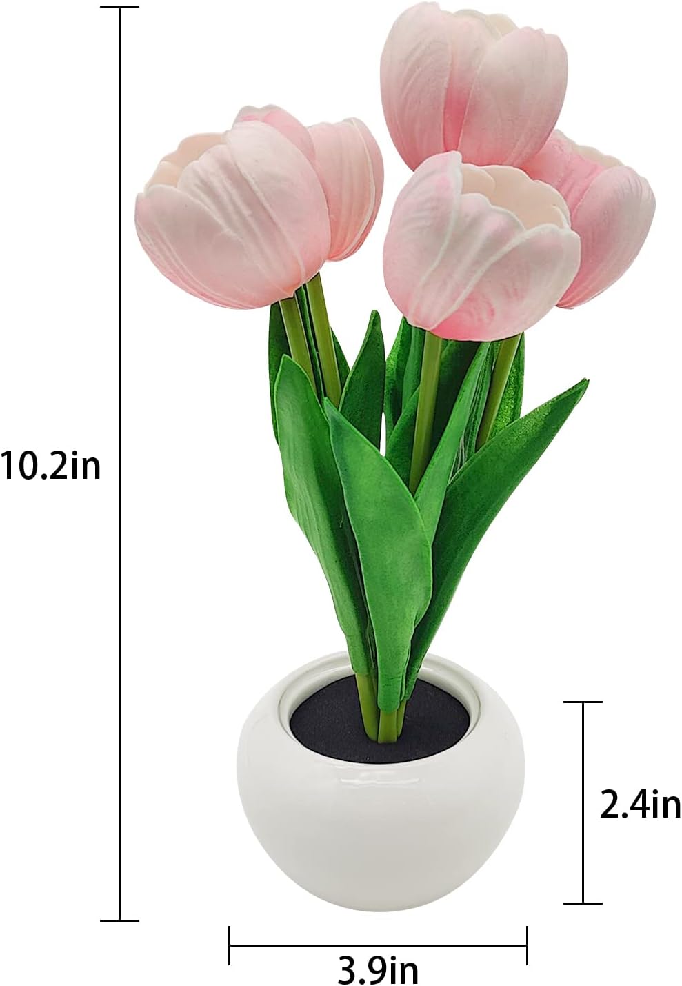 Cordless Tulip Table Light – Pink Faux Flower Lamp for Camping, Picnic, and Backyard Gatherings