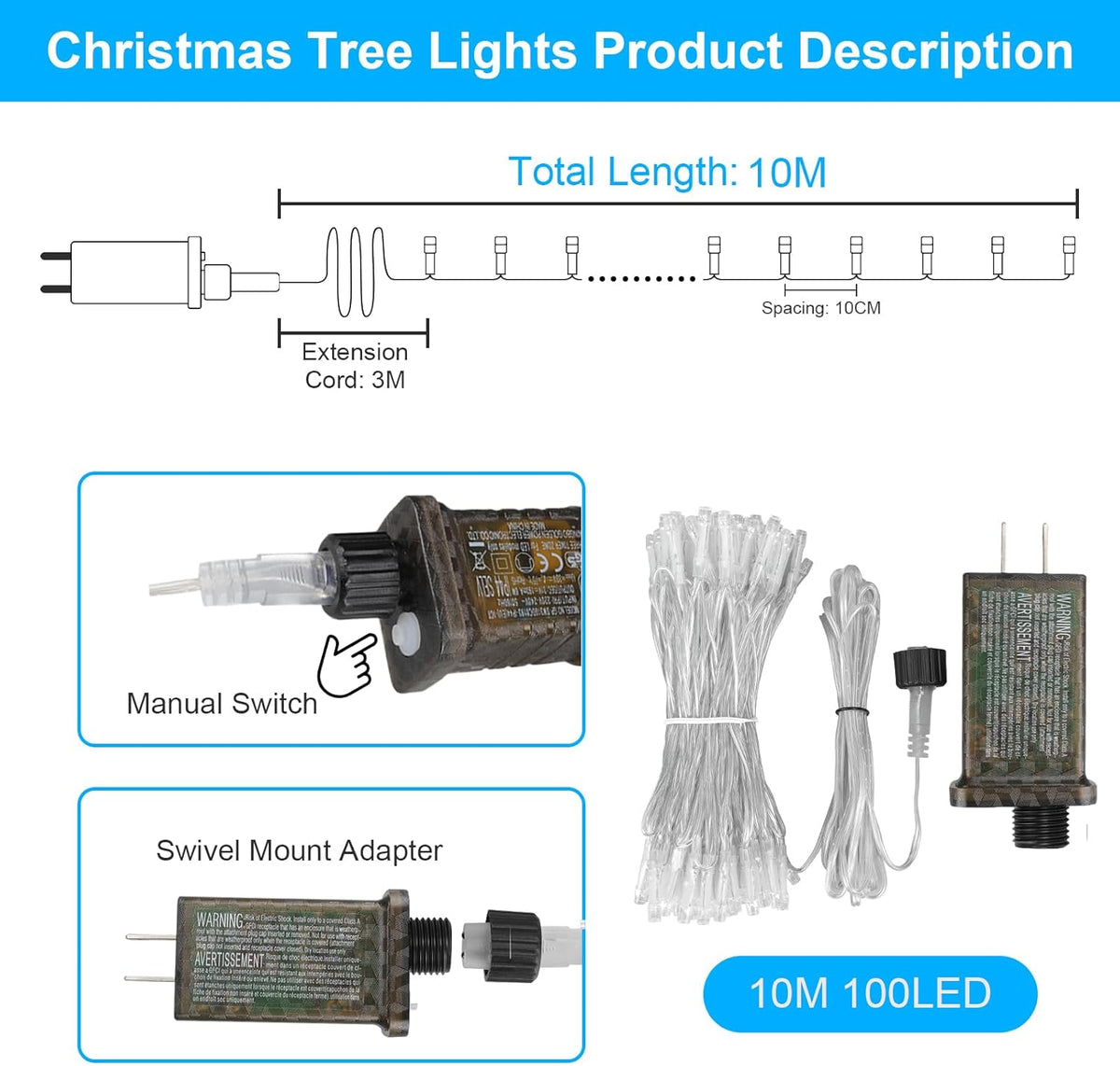 CozyAura Connectable String Lights – Christmas and Bridal Shower Gift, 8 Modes and 3 Color Options