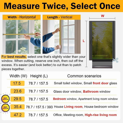 CozyPrivacy Static Cling Window Film – Modern Apartment Decor, Decorative Mirror Finish