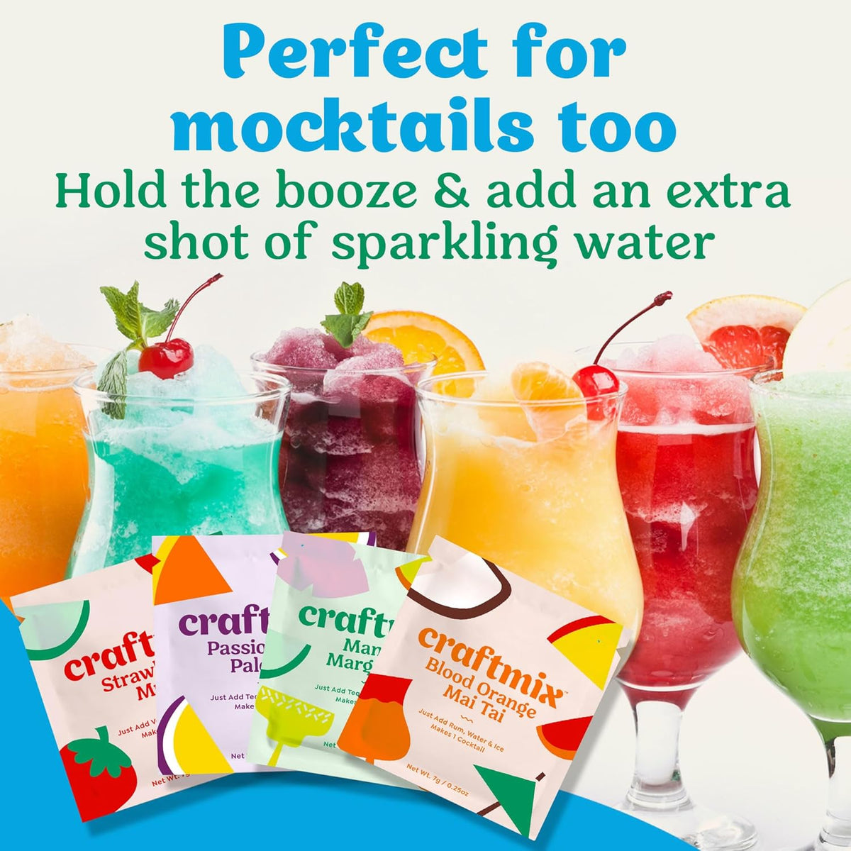 Craftmix Cocktail & Mocktail Travel Set – Picnic & Backyard Patio Drink Mixers, 2-Year Shelf Life