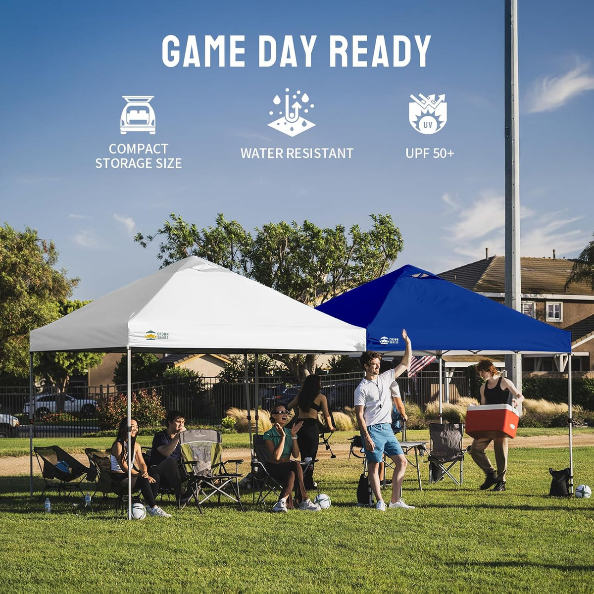CROWN SHADES 10x10 Instant Canopy – Weather-Safe Patio Shelter, Wind Vents & Water-Resistant