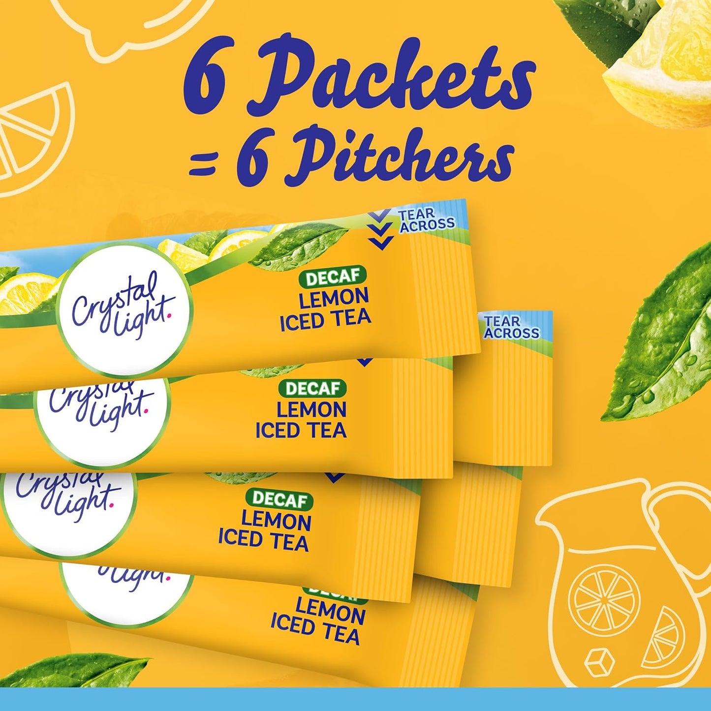 Crystal Light Decaf Lemon Iced Tea – Picnic and Outdoor Dining Beverage for Low-Calorie Entertaining, Decaf Iced Tea
