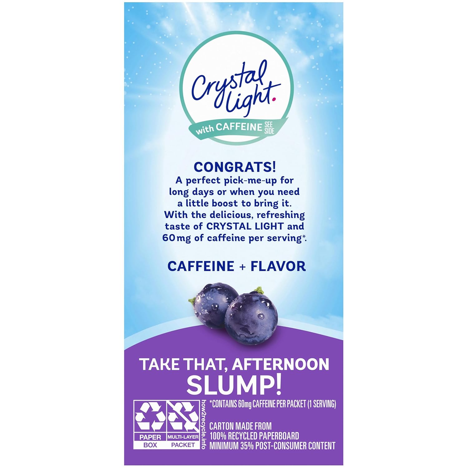 Crystal Light Grape Drink Mix with Caffeine – Guilt-Free Flavored Hydration for Health-Conscious Adults Managing Sugar Intake, 10 Calories
