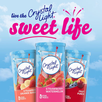 Crystal Light Sugar-Free Strawberry Watermelon Drink Mix – Low-Calorie Refreshment for the Workday