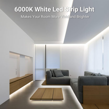 CT CAPETRONIX White LED Tape – High Output Under Cabinet Kitchen Task Light for Food Prep, Bright 6000K Workbench Illumination