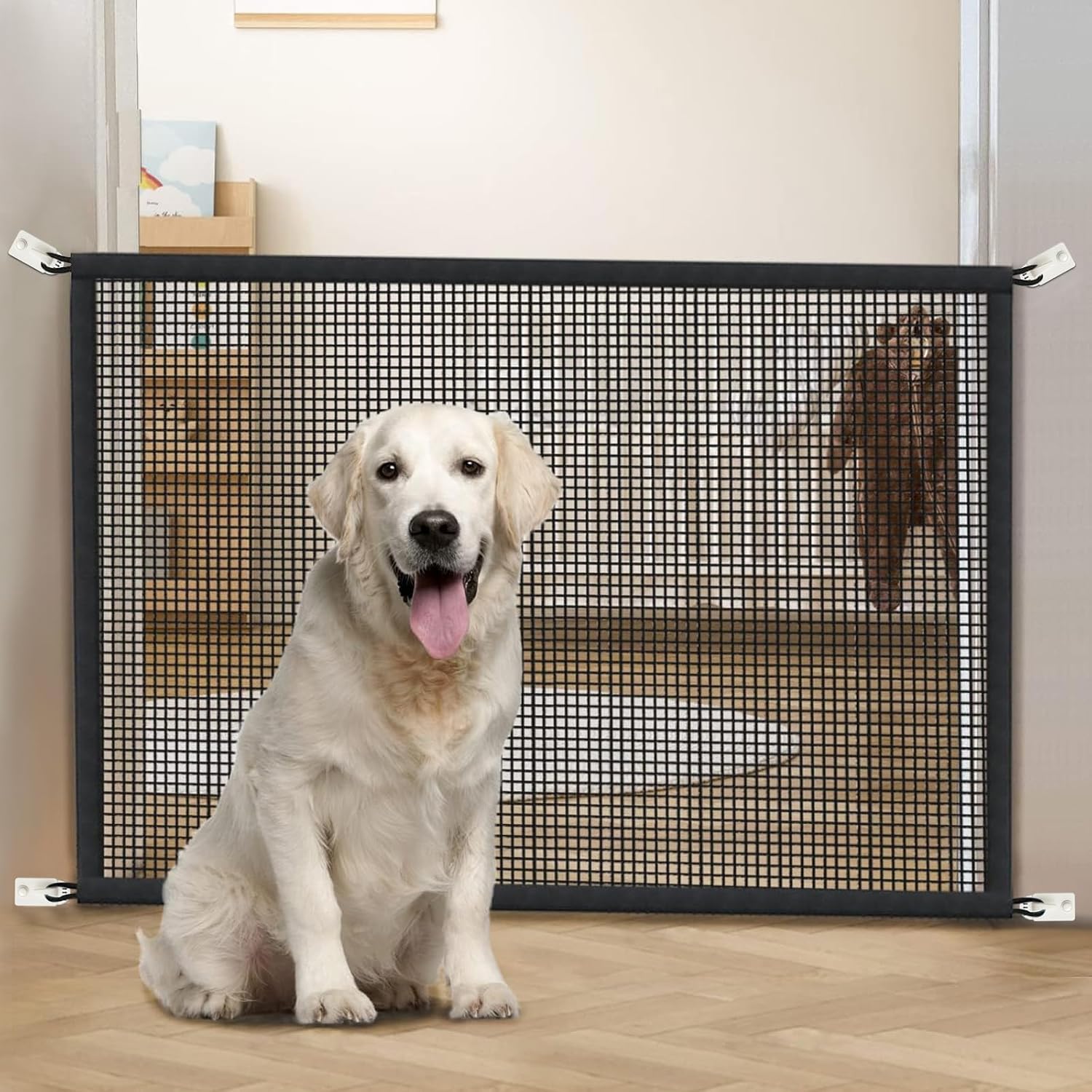 Cupount Pet Mesh Gate 29 inch Tall – Designer-Friendly Barrier for Bedrooms, Corridors, and Kitchen Entries