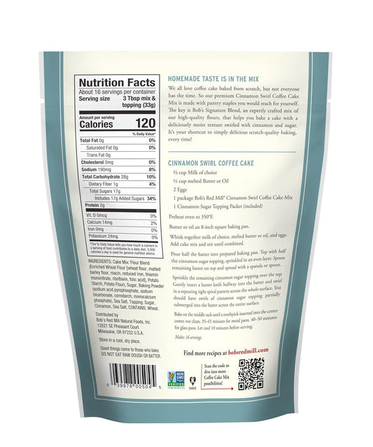 custom blend of four bob's red mill premium flours for tender, moist crumb
