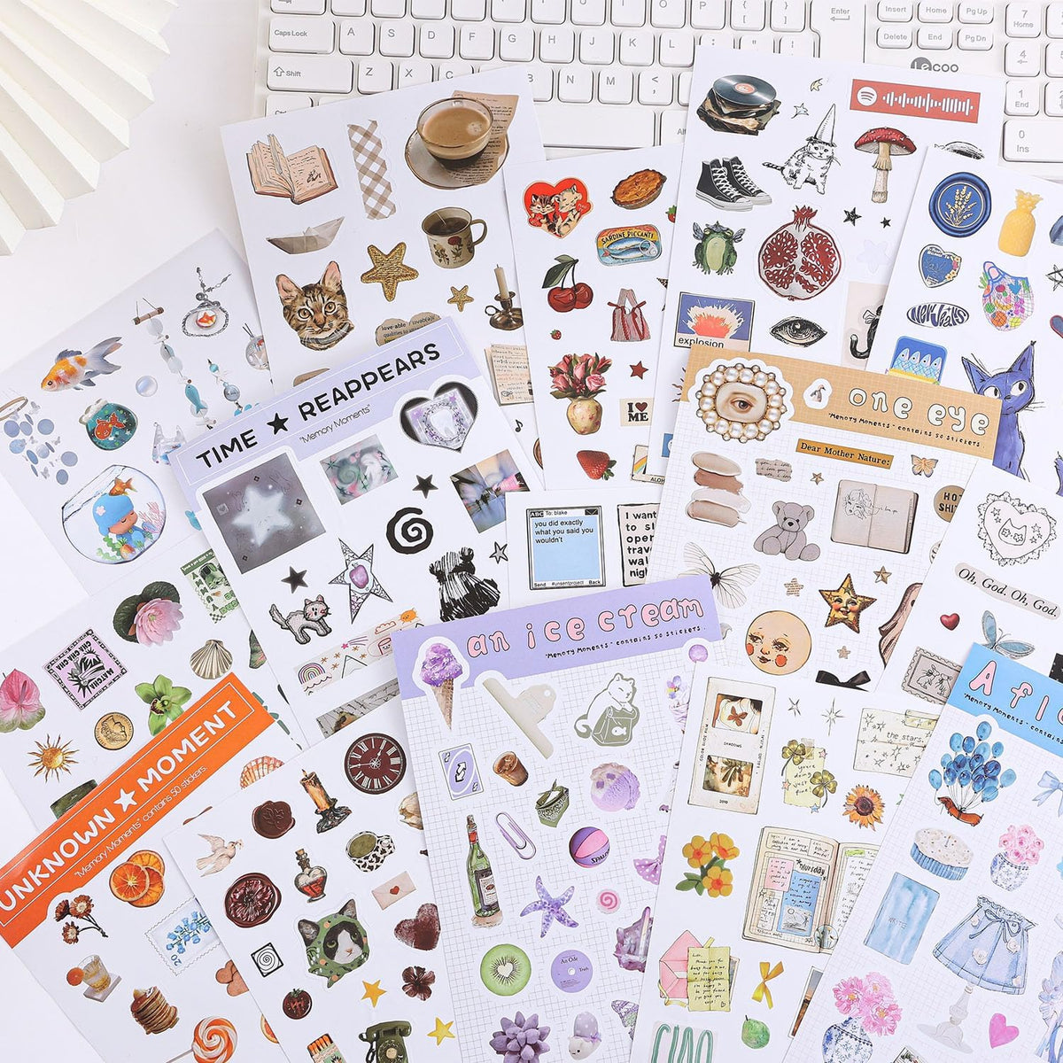 Cute Korean Sticker Collection – Style Your Personal Space, 1300+ Kawaii Stickers for Laptop Skins, Notebooks, and Vanity Decor