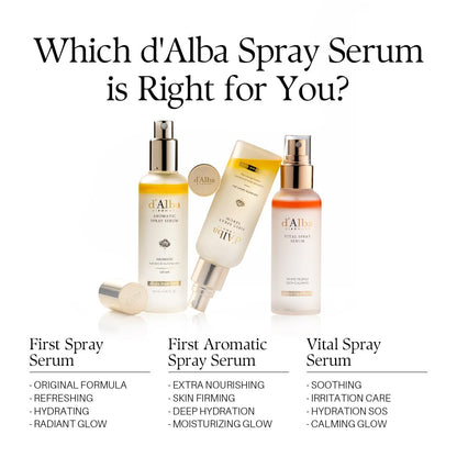 d'alba Piedmont Aqua Spray Serum – High-End Hydrating Truffle Mist for Spa-Style Bathroom, Dewy Glass-Skin Finish