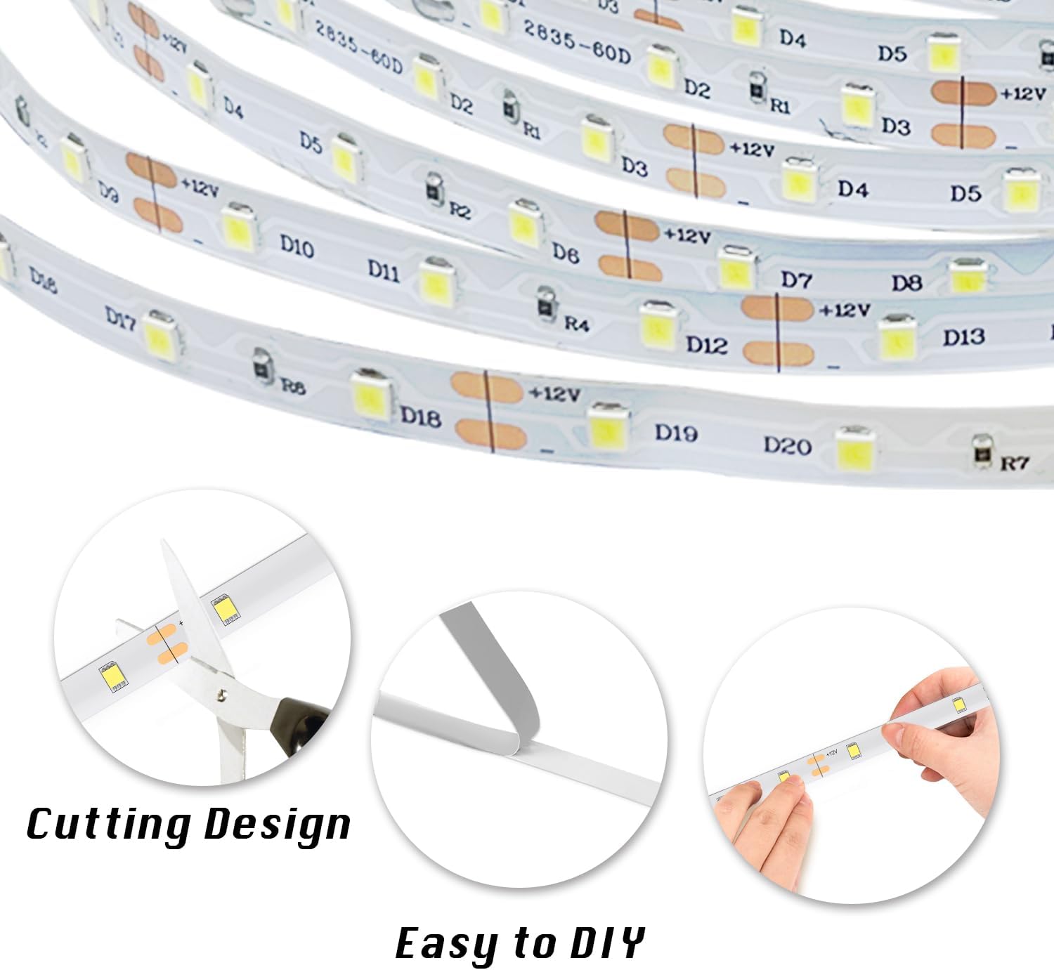 dalattin Dimmable LED Strip – Neutral White Accent for Intentional Home Design, 16.4FT to 50FT