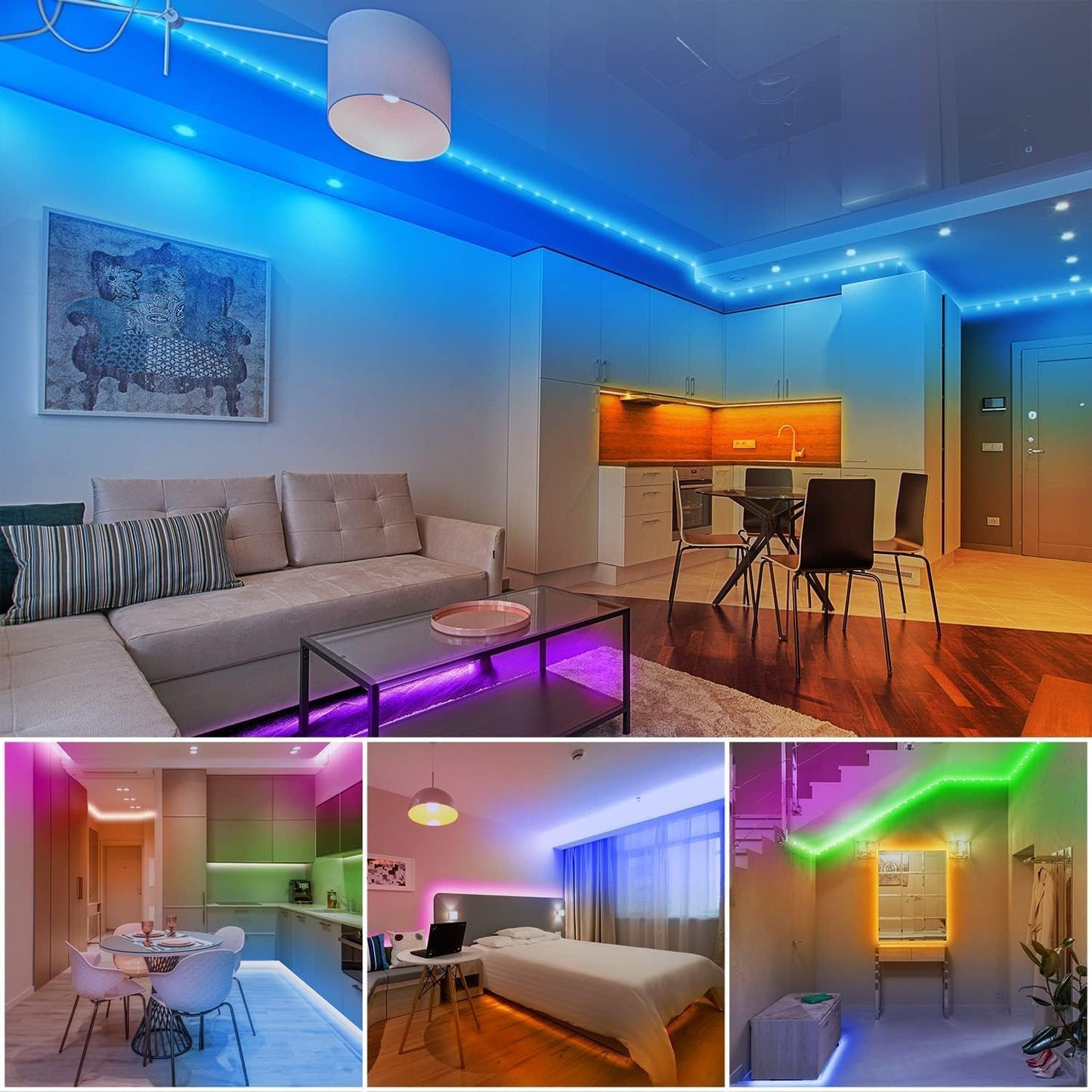 dalattin RGB LED Strip Lights Gift for Gamers and Students, Bluetooth App Controlled Room Decor, Fun Dorm and Bedroom Lighting Present for Son and Daughter