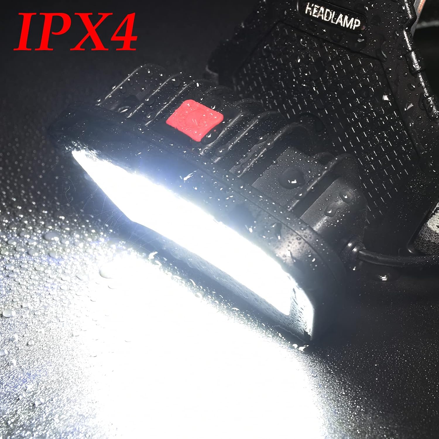 DARKBEAM 2000 Lumen Rechargeable Headlight – Red Strobe Signal for Neighborhood Walks and Nighttime Dog Walking