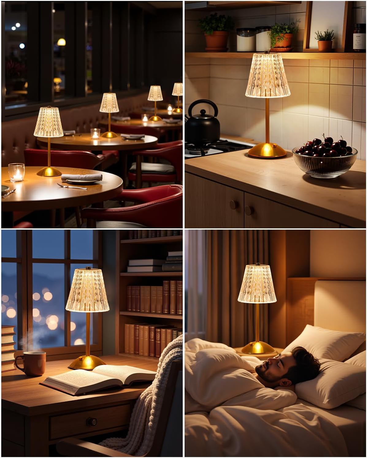 Dask Lamp Battery Operated Crystal Touch Lamp – Ambient Accent Lighting for Reading Nook and Studio Apartment