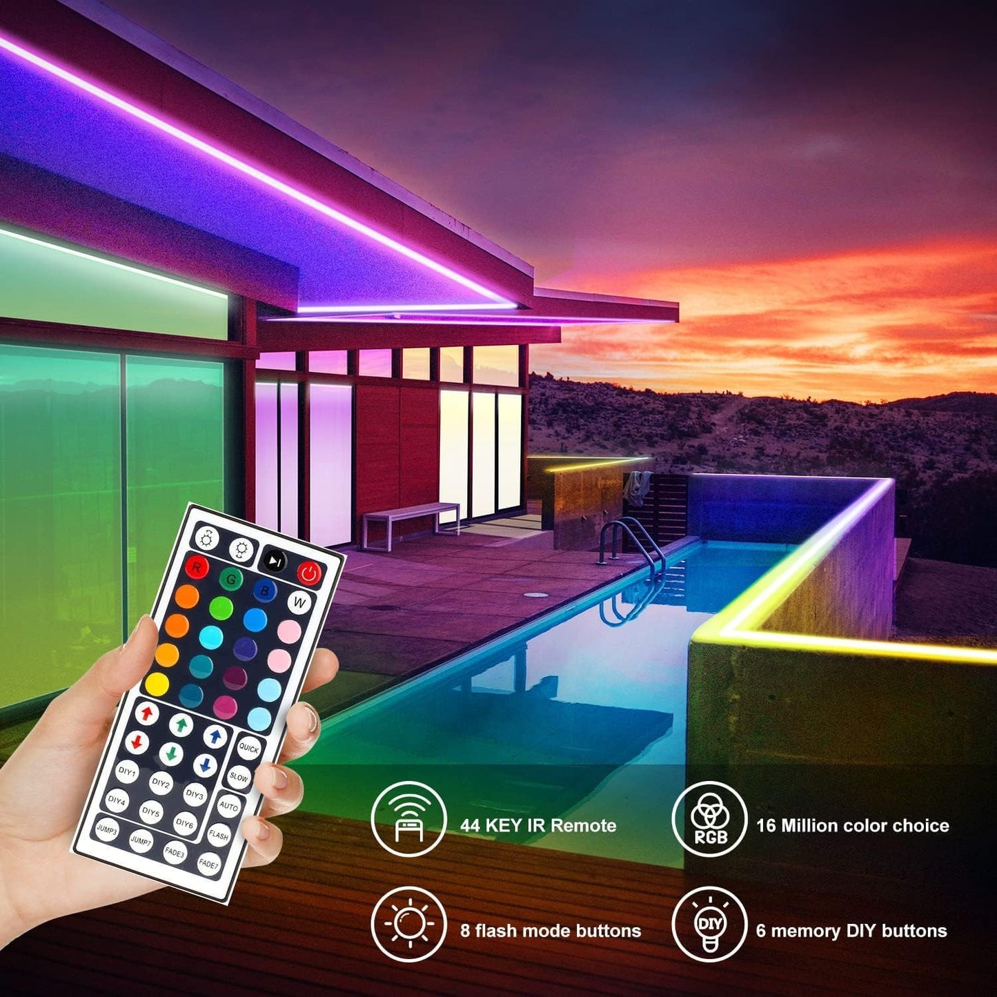 DAYBETTER 16.4ft RGB LED Strip – Calm Bias Lighting for Long Work Sessions and Late-Night Reading
