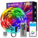 DAYBETTER RGB LED Strip Lights 150ft – Affordable Gift for Mom with Remote Control and Cozy Ambient Lighting for Living Room