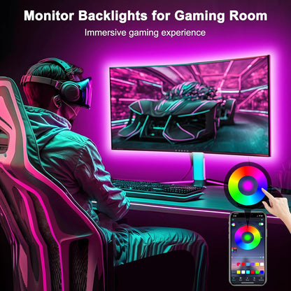 Daymeet TV Glow Light Strip – Elevated Home Decor for Basement Lounge and Game Room, Sound-Activated RGB