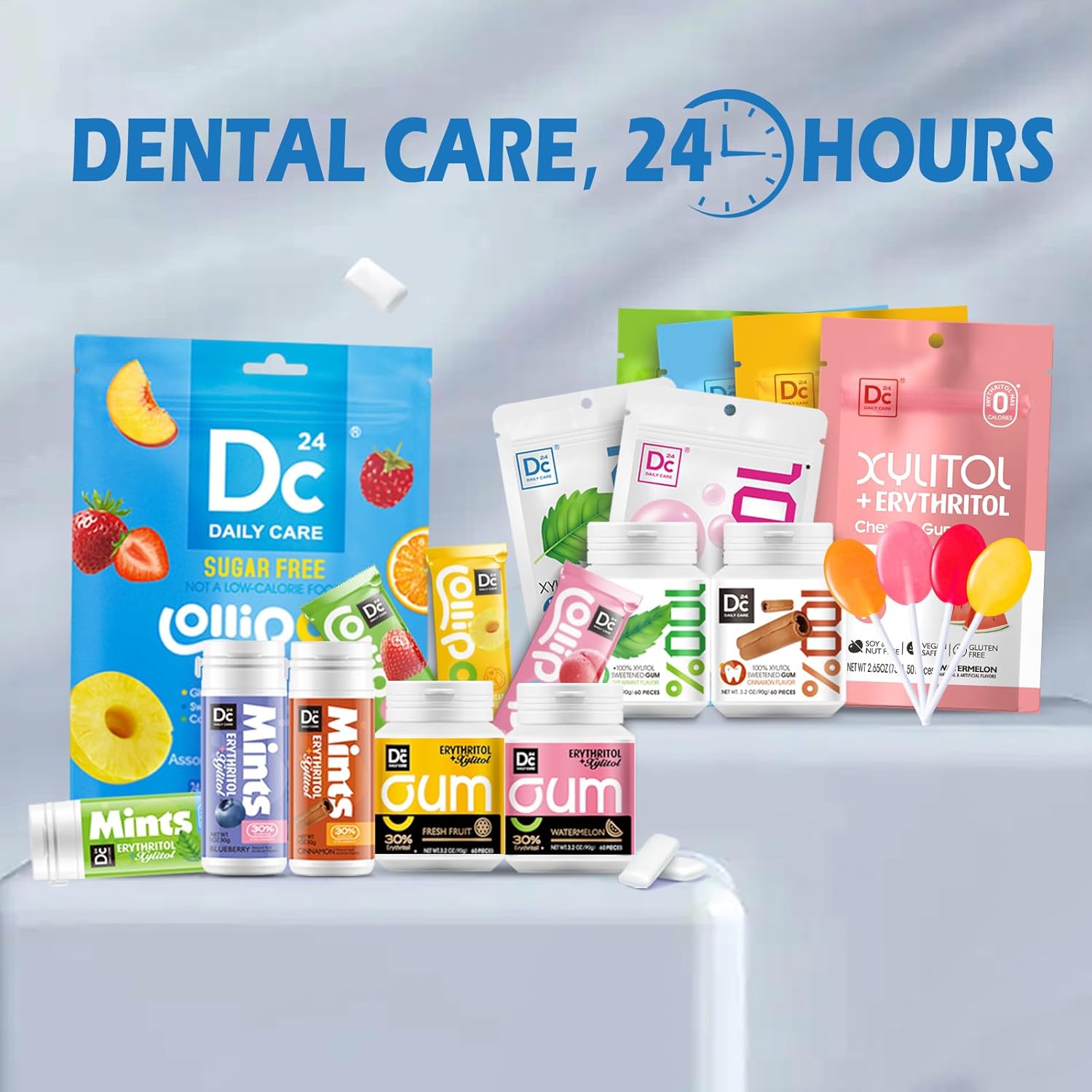 DC24 DAILY CARE Sugar Free Mints – Focus Ritual Mints for Long Work Sessions and Study Hours
