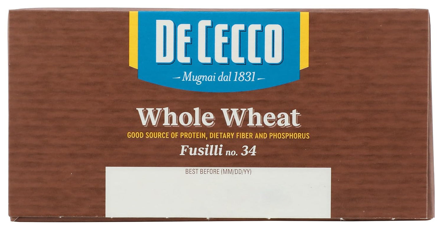 De Cecco Whole Wheat Fusilli – Thoughtful Gourmet Pantry Gift for Health-Conscious Hosts