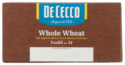 De Cecco Whole Wheat Fusilli – Thoughtful Gourmet Pantry Gift for Health-Conscious Hosts
