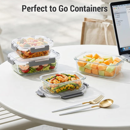 Dealusy Airtight Glass Lunch Set – Clean Eating Storage for Health-Conscious Home Cooks