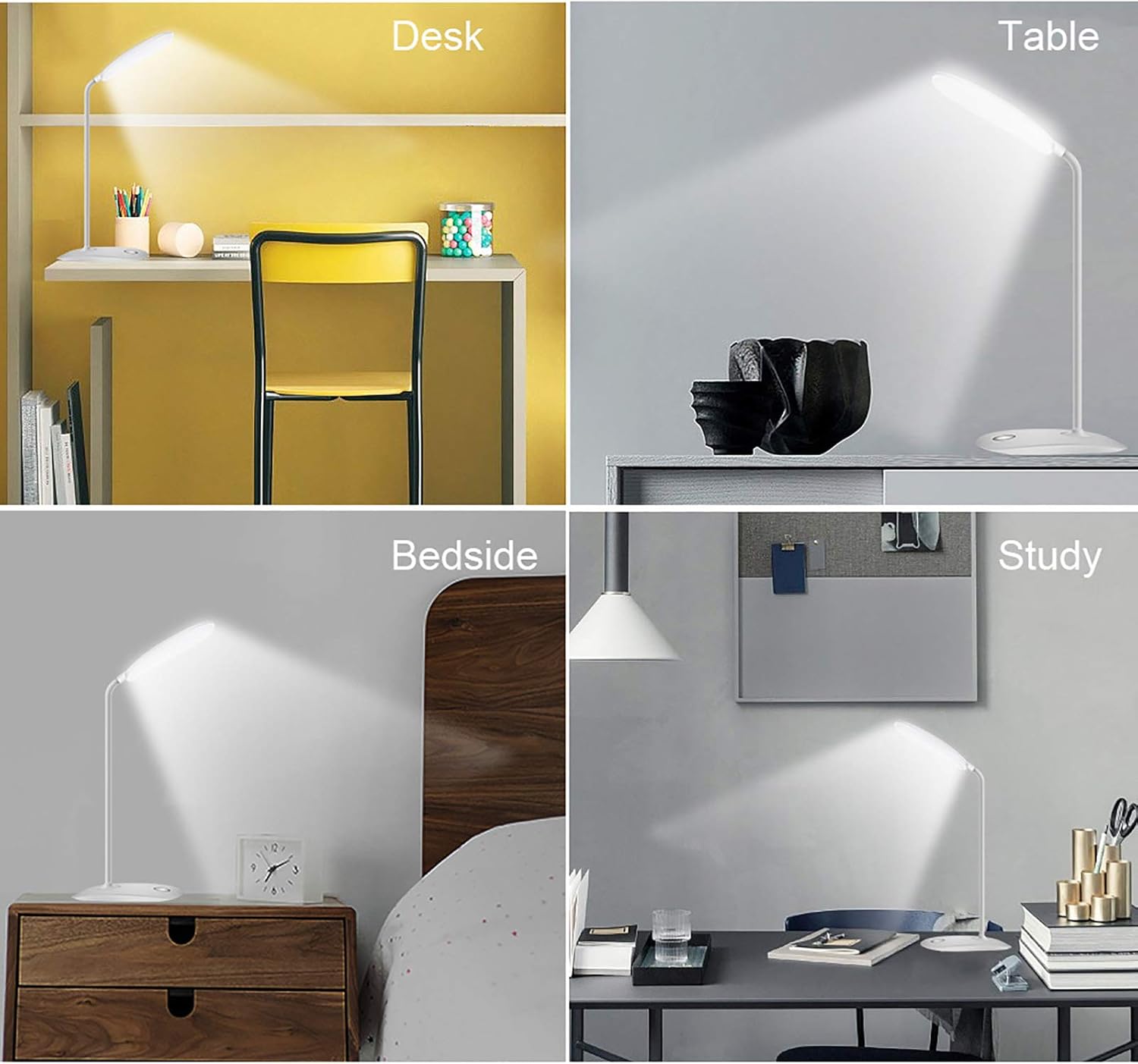 DEEPLITE Cordless Reading Lamp – Practical Birthday Gift for Her and Mom, 3-Level Dimmable Touch Night Light