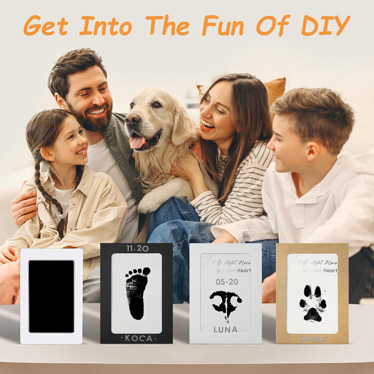 DeerZone Pet Memory Kit – Reflective Keepsake Activity for Family Room Mantel Display, Gentle Inkless Printing