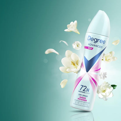 Degree Advanced Antiperspirant Dry Spray – Mindful Morning Routine Deodorant for Women, Sexy Intrigue 3.8 oz, Pack of 4