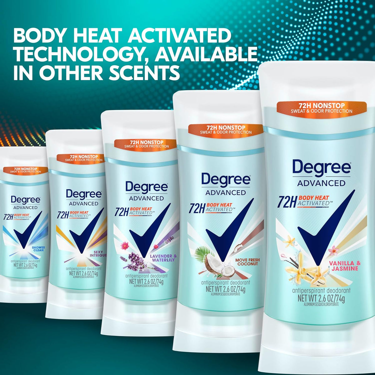 Degree Advanced Protection Vanilla & Jasmine Deodorant for Her – Warm Fragrance Ritual for Meditation Spaces and Breathwork