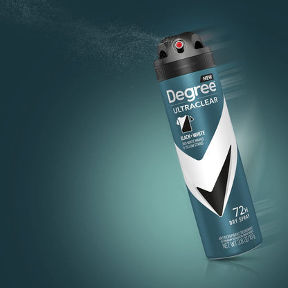 Degree Men Anti-Stain Dry Spray Antiperspirant 3.8 oz (Pack of 3) – Neutral Everyday Defense for a Less-Is-More Bathroom Counter