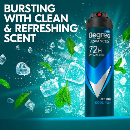 Degree Men Cool Rush Antiperspirant Dry Spray 3-Pack – Thoughtful Housewarming and Graduation Gift for College-Bound Sons