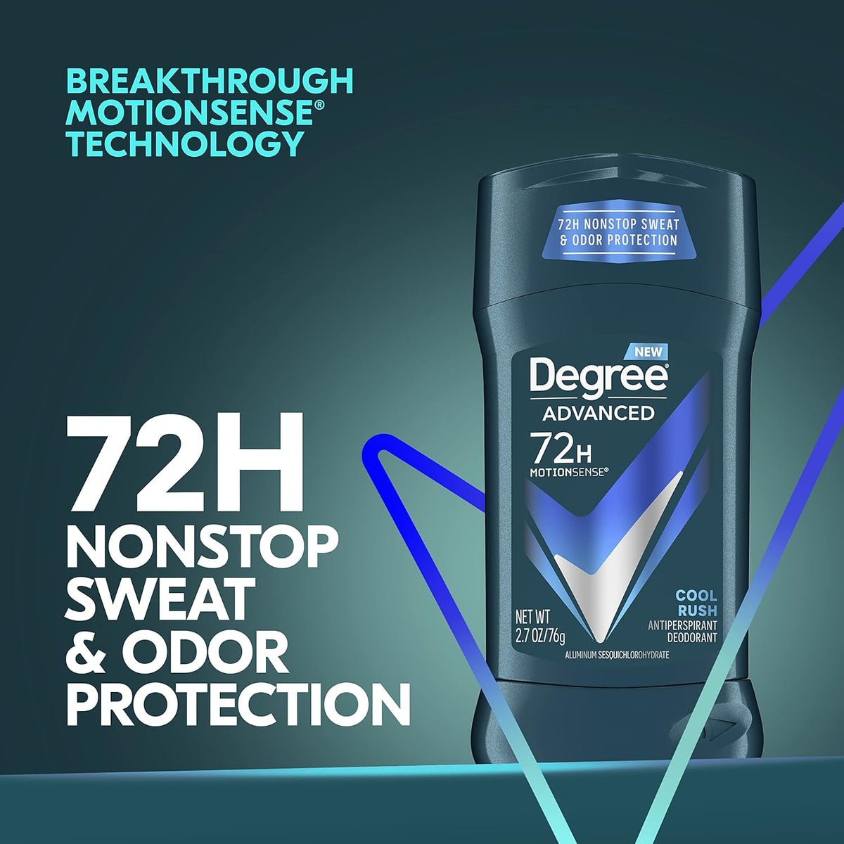 Degree Men Cool Rush Deodorant Stick – Wellness Routine Anchor, Energizing Scent to Start Active Mornings Right