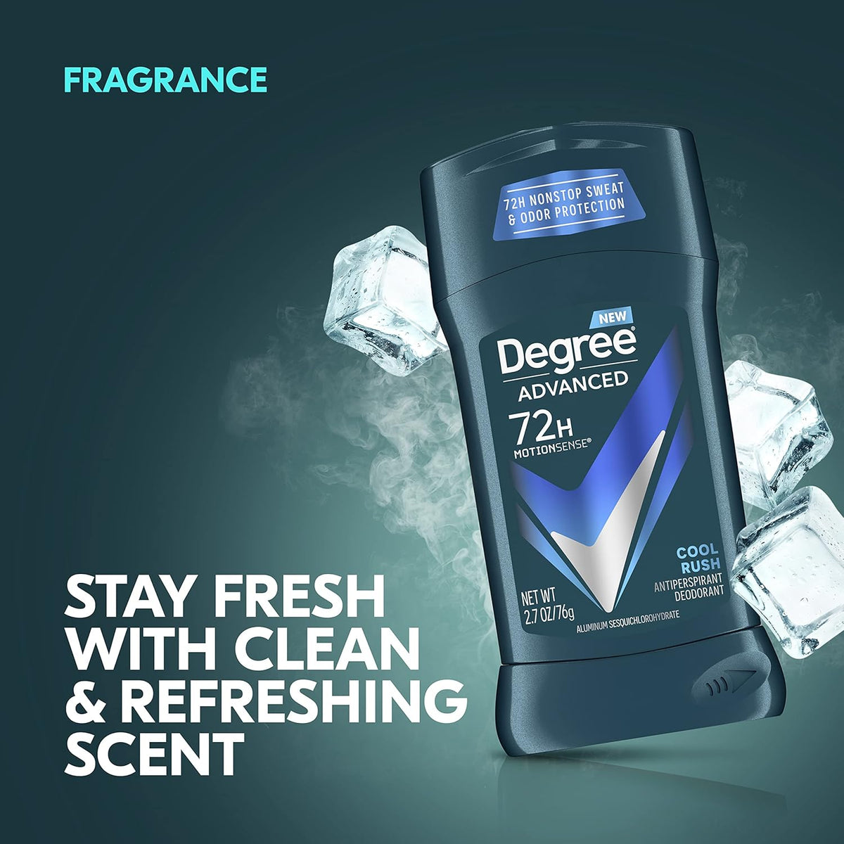 Degree Men Cool Rush Deodorant Stick – Wellness Routine Anchor, Energizing Scent to Start Active Mornings Right