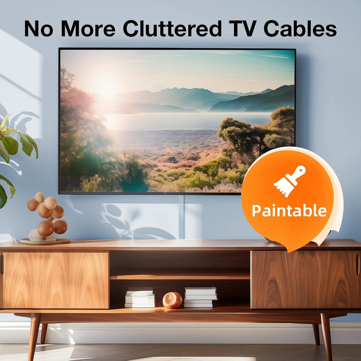Delamu Cable Concealer for Playroom – Family Friendly Cord Hider, No Chewing Hazards